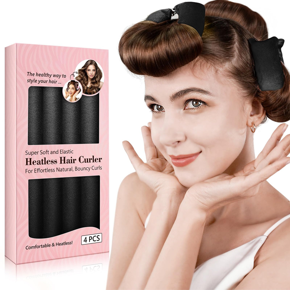 NBTREKTIE heatless curls overnight set: flexible rollers for safe non-heat styling