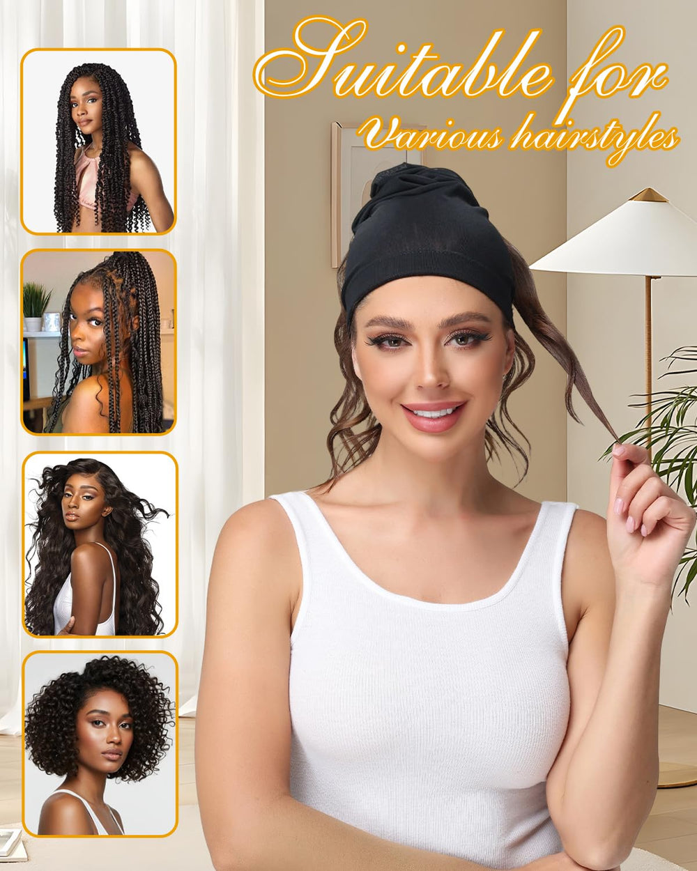 Neacus breathable nylon material keeps scalp cool and comfortable throughout the day