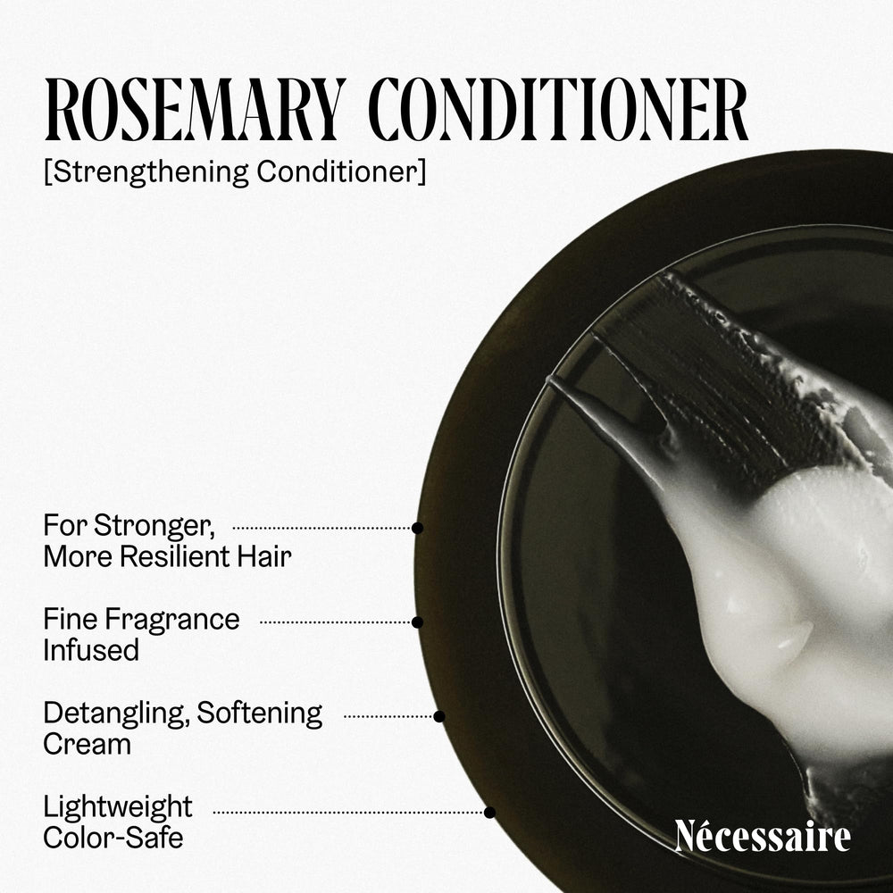 Nécessaire Acondicionador, fragancia suave de romero y mandarina para experiencia relajante.