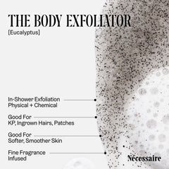 Nécessaire Body Exfoliator AHAs/BHAs/PHAs swirl indicating chemical exfoliation