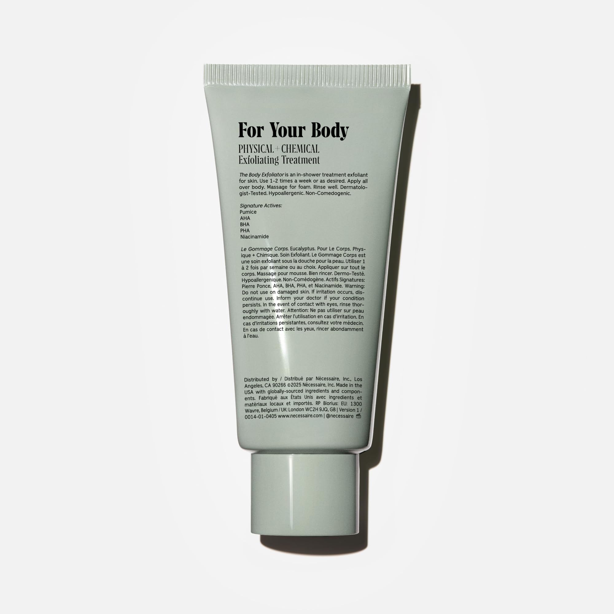 Nécessaire Body Exfoliator eucalyptus pump for easy, controlled exfoliation