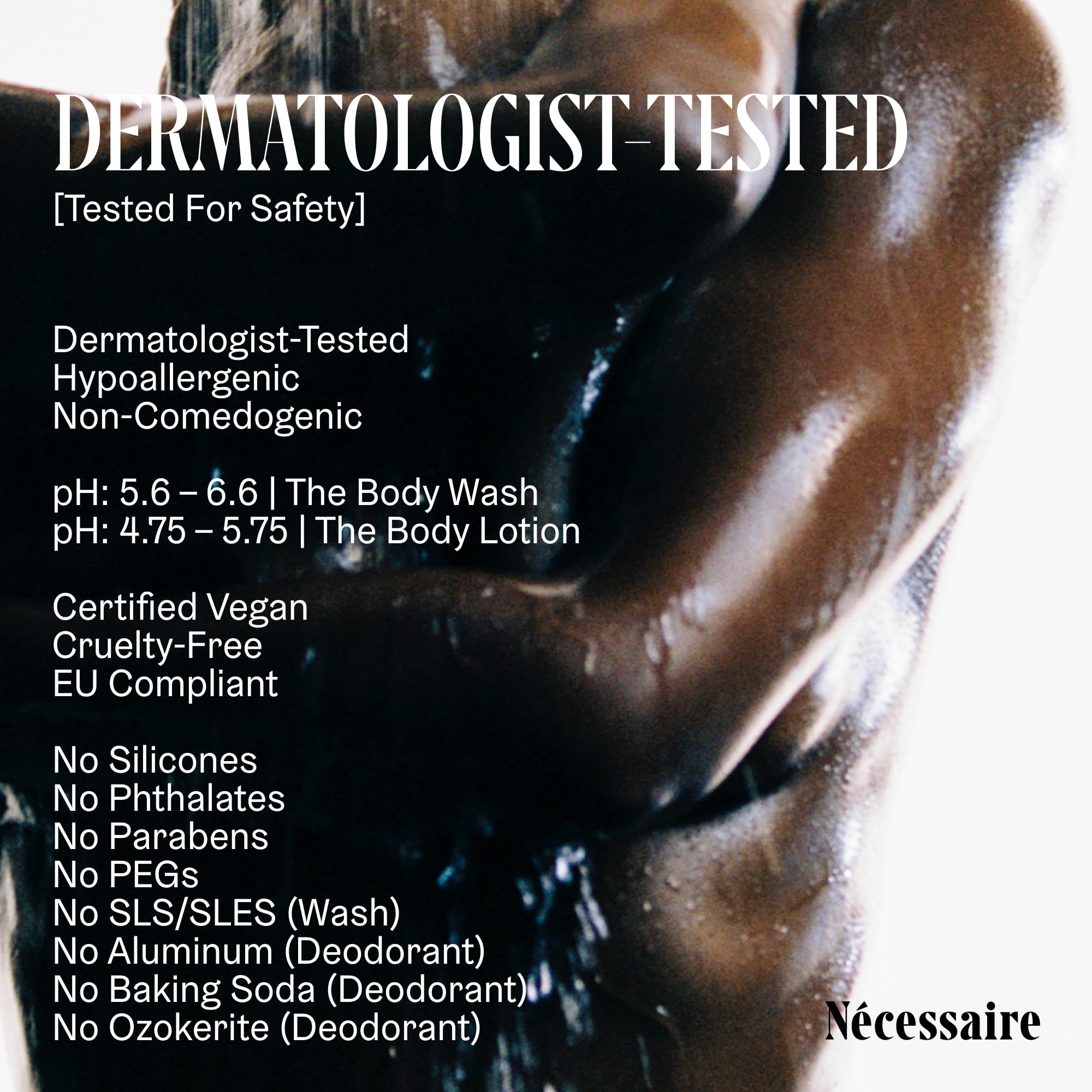 Nécessaire body lotion texture close-up emphasizes smooth absorption
