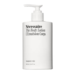 Nécessaire fragrance-free body lotion with pump for fragrance-free hydration.