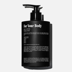 Nécessaire Santal lotion label close-up highlighting clean formula