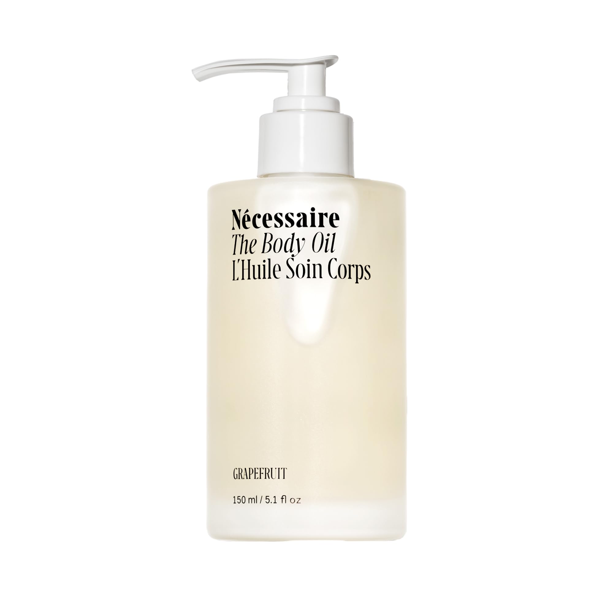 Nécessaire body oil bottle front with multi-nutrient formula for radiant skin