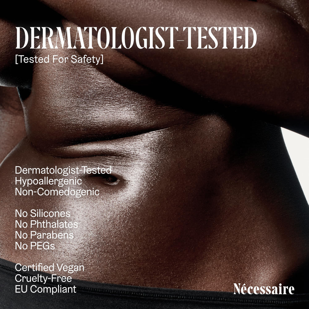 Nécessaire body oil fragrance notes—grapefruit, geranium, neroli, red pepper