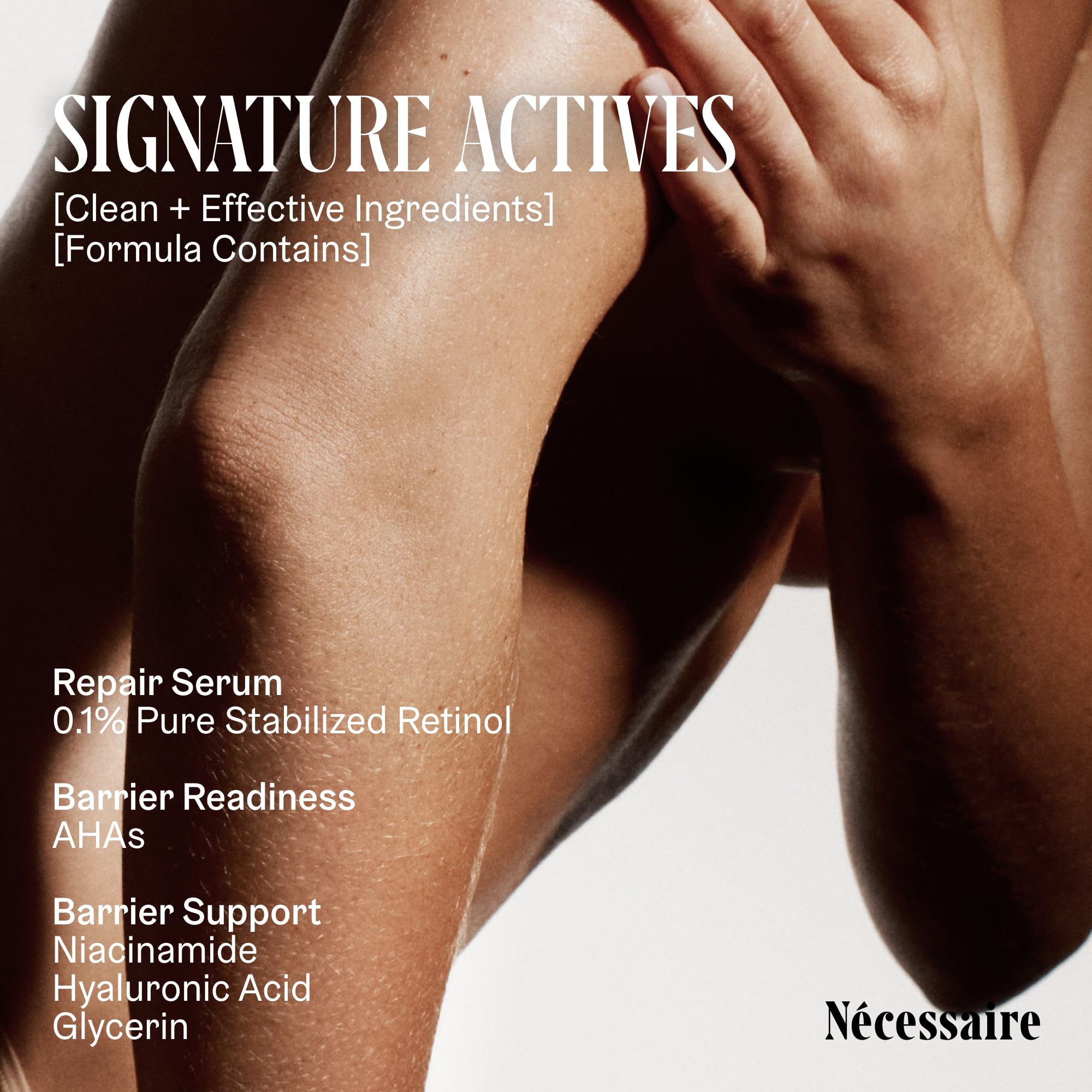 Dermatologist-tested, hypoallergenic design featured in a night routine scene.