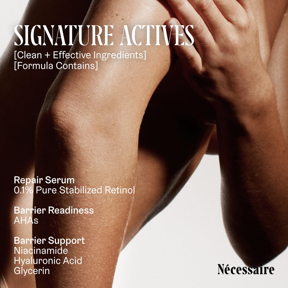 Dermatologist-tested, hypoallergenic design featured in a night routine scene.