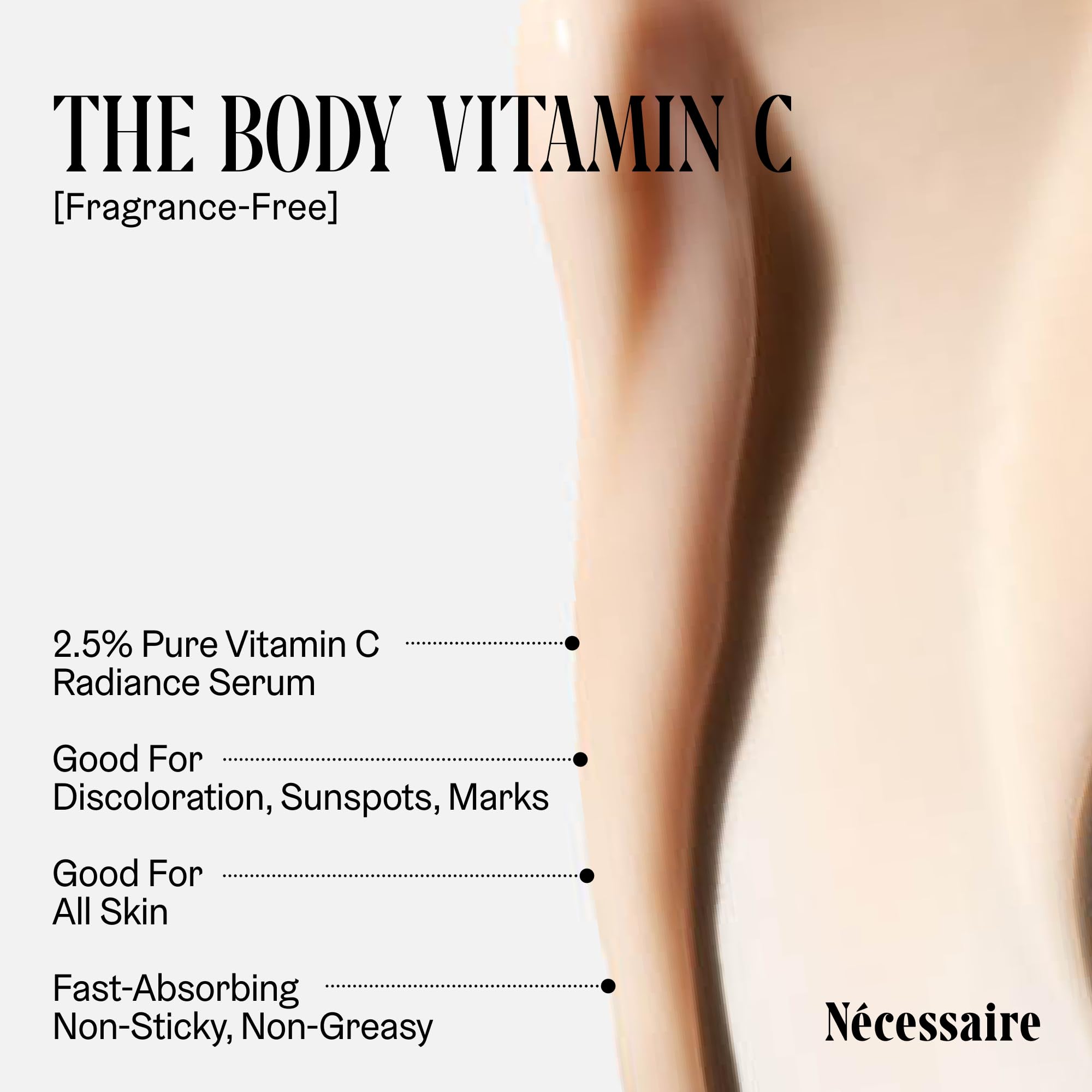 Nécessaire serum highlighting tranexamic acid on packaging.