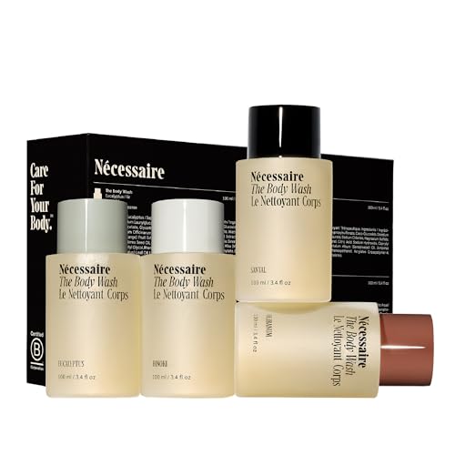 Nécessaire body wash travel-size packaging highlights compact, skin-friendly cleansing for busy days.
