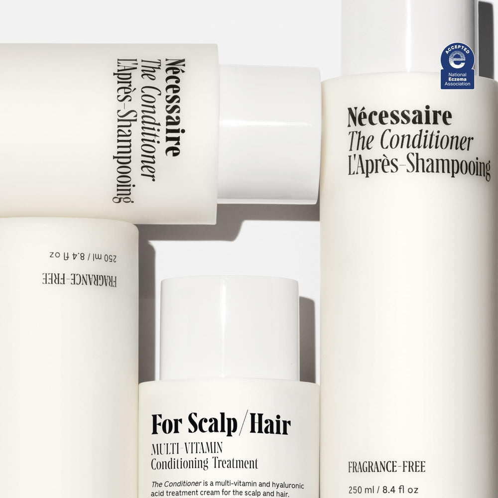 Nécessaire The Conditioner application on detangled hair illustration