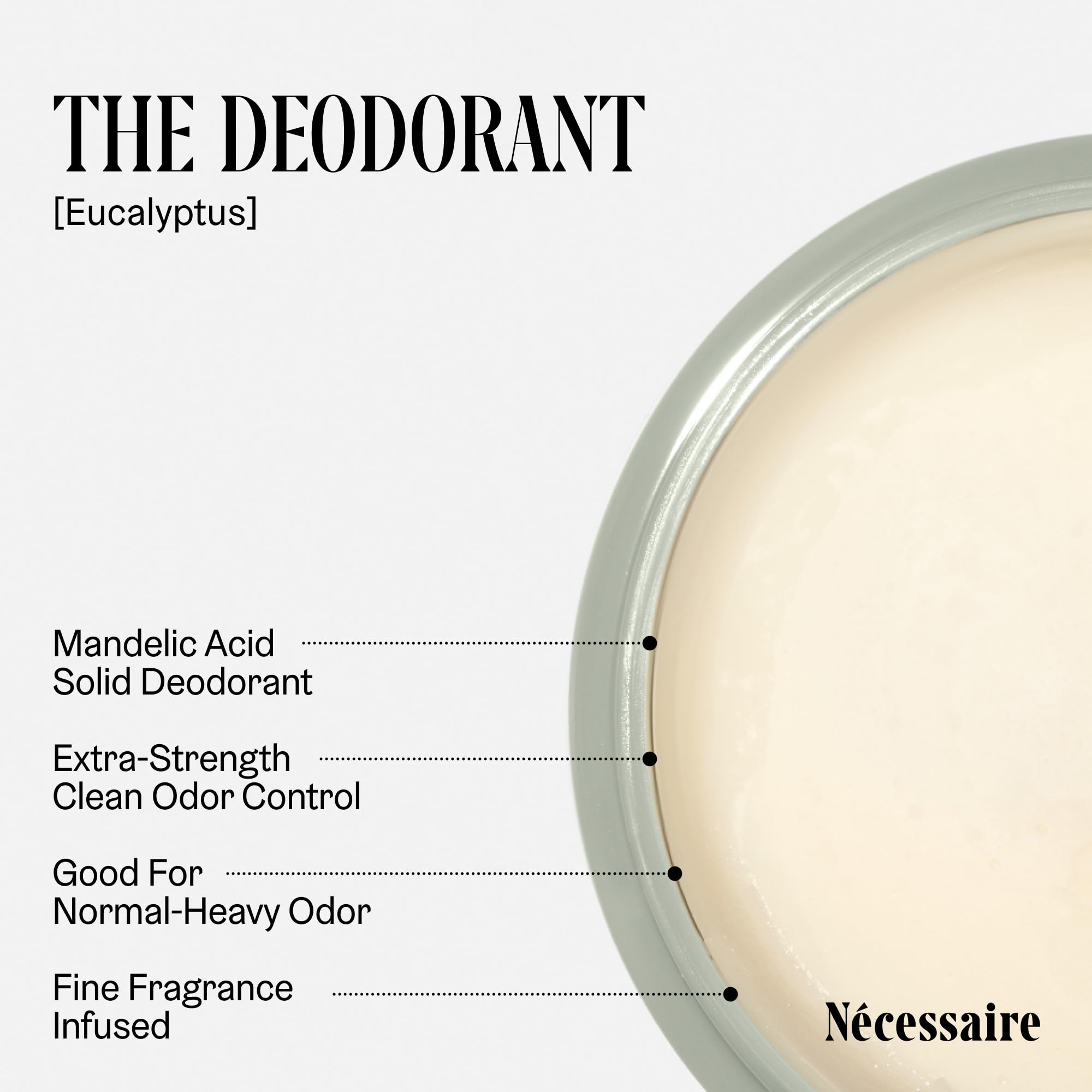Nécessaire Deodorant Eucalyptus fragrance notes with herbal scent imagery