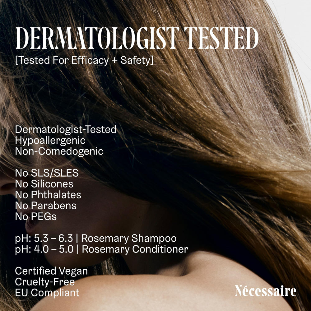 Nécessaire hair strands close-up show shinier, healthier-looking ends