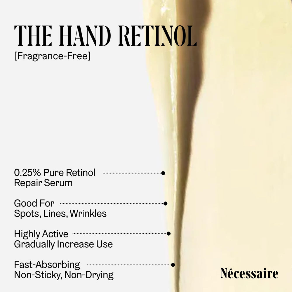 Nécessaire Hand Duo nighttime routine setup on a bathroom counter.