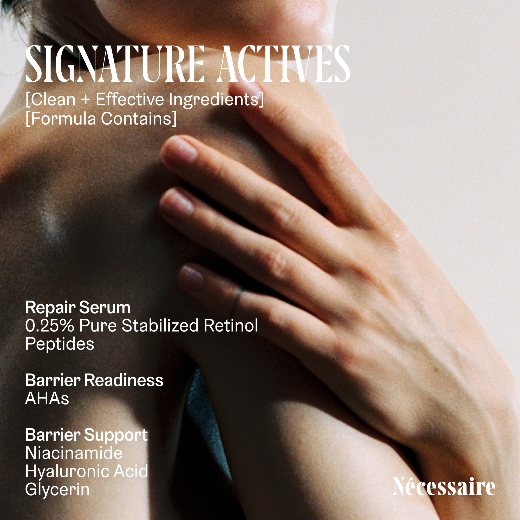 Nécessaire hand texture close-up illustrating smoother skin surface