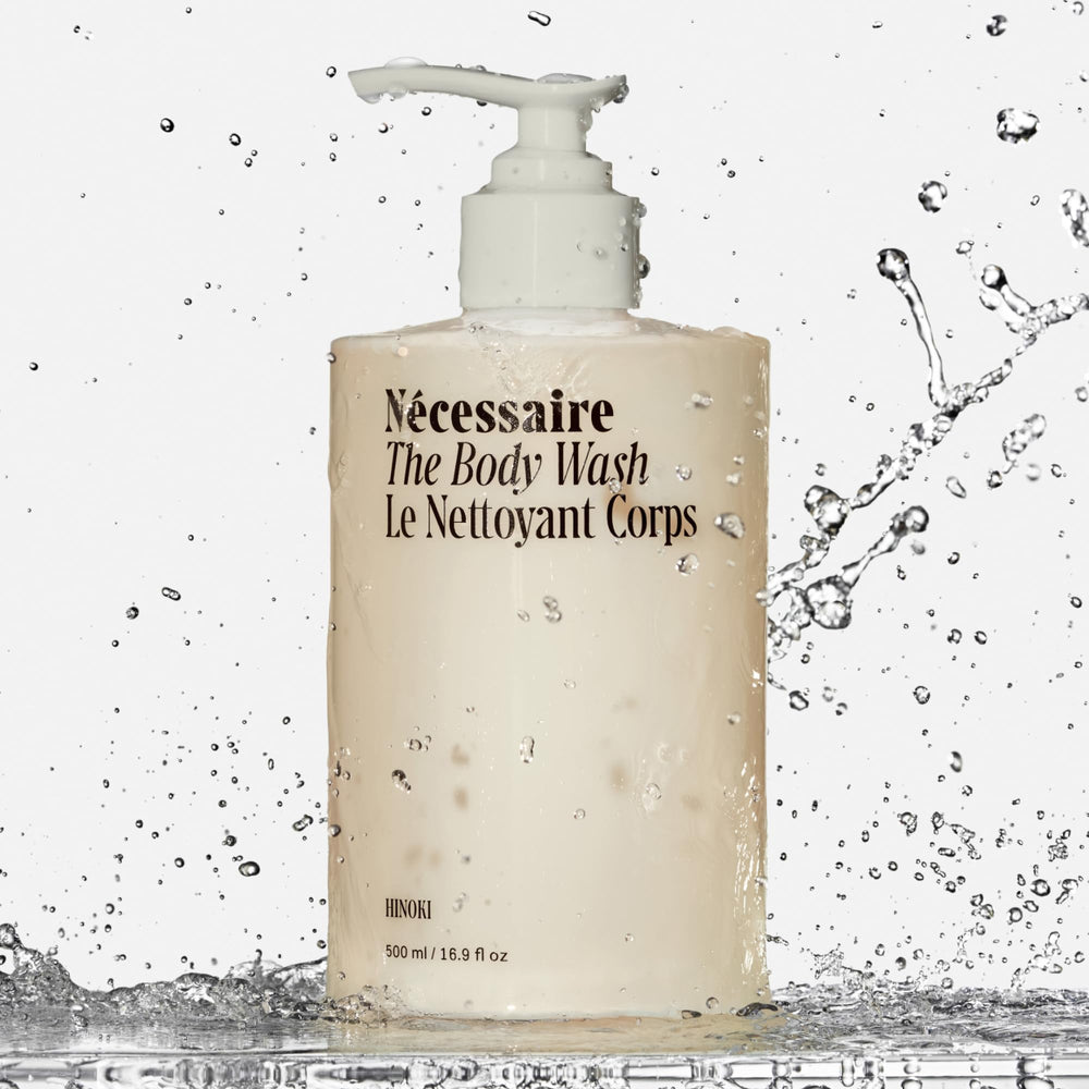 Nécessaire Hinoki foam closeup shows creamy, fragrant lather.