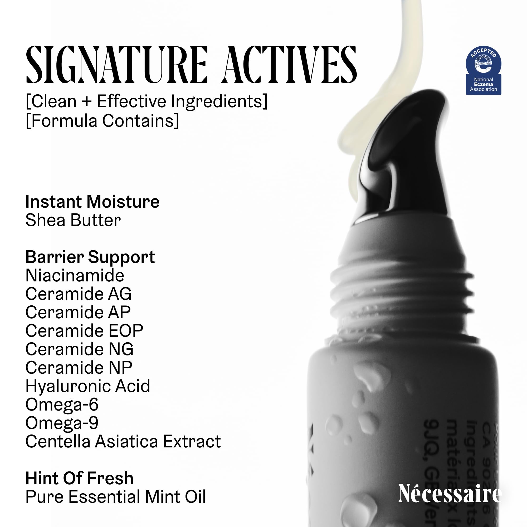 Mint fragrance provides a fresh sensation during application.