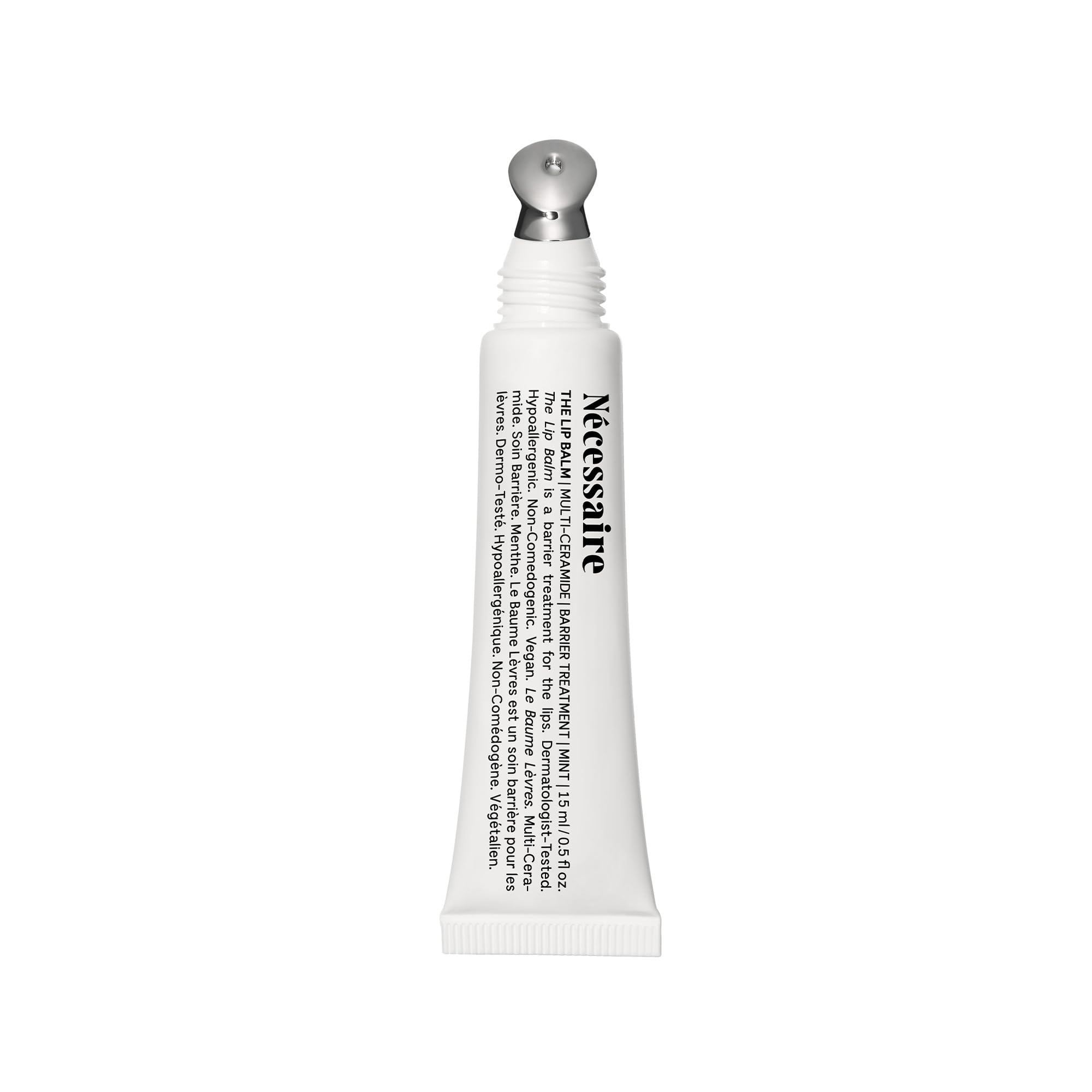 Nécessaire lip balm with mint scent provides refreshing hydration.