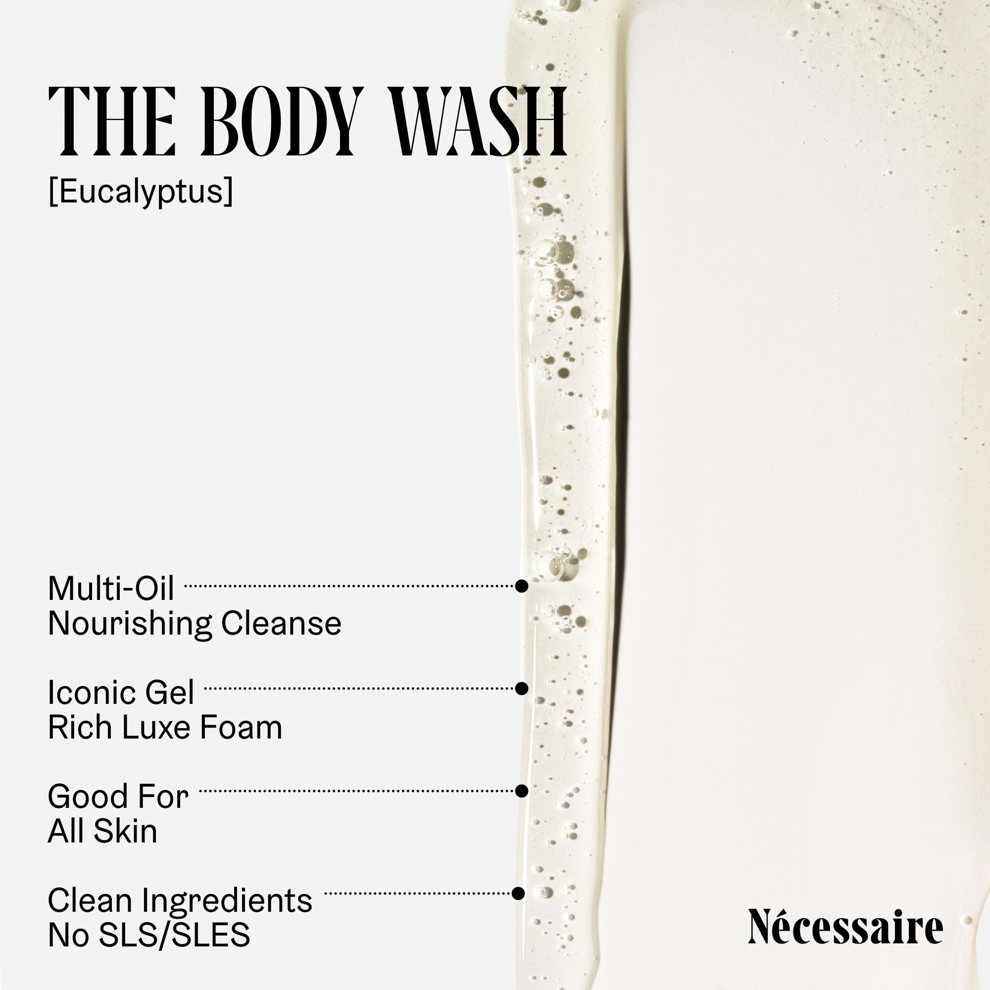 Nécessaire mini gel de baño eucalipto con aceites vegetales y vitaminas.
