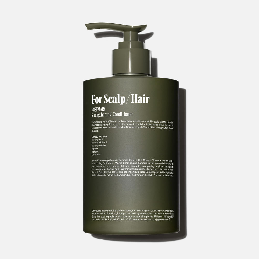Nécessaire Rosemary Conditioner ingredients close-up highlighting rosemary and ceramides