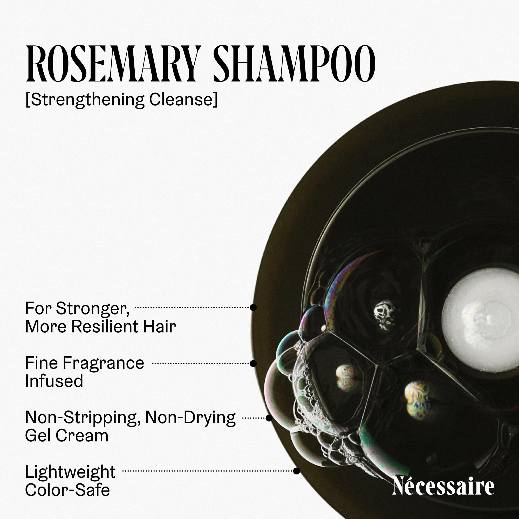 Nécessaire Rosemary Conditioner swatch emphasizes detangling and hair softening benefits