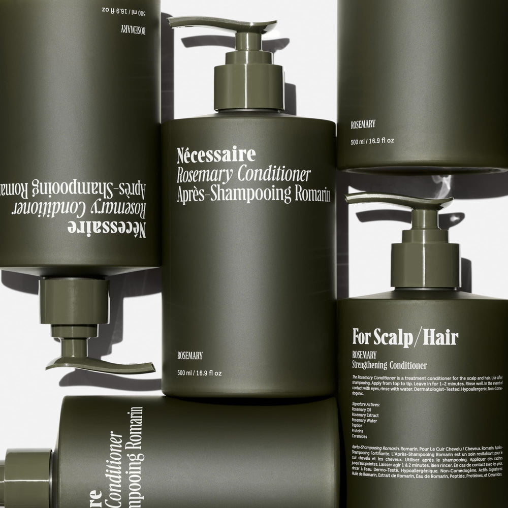 Nécessaire Rosemary Conditioner texture shot emphasizing silky, easy-to-apply gel
