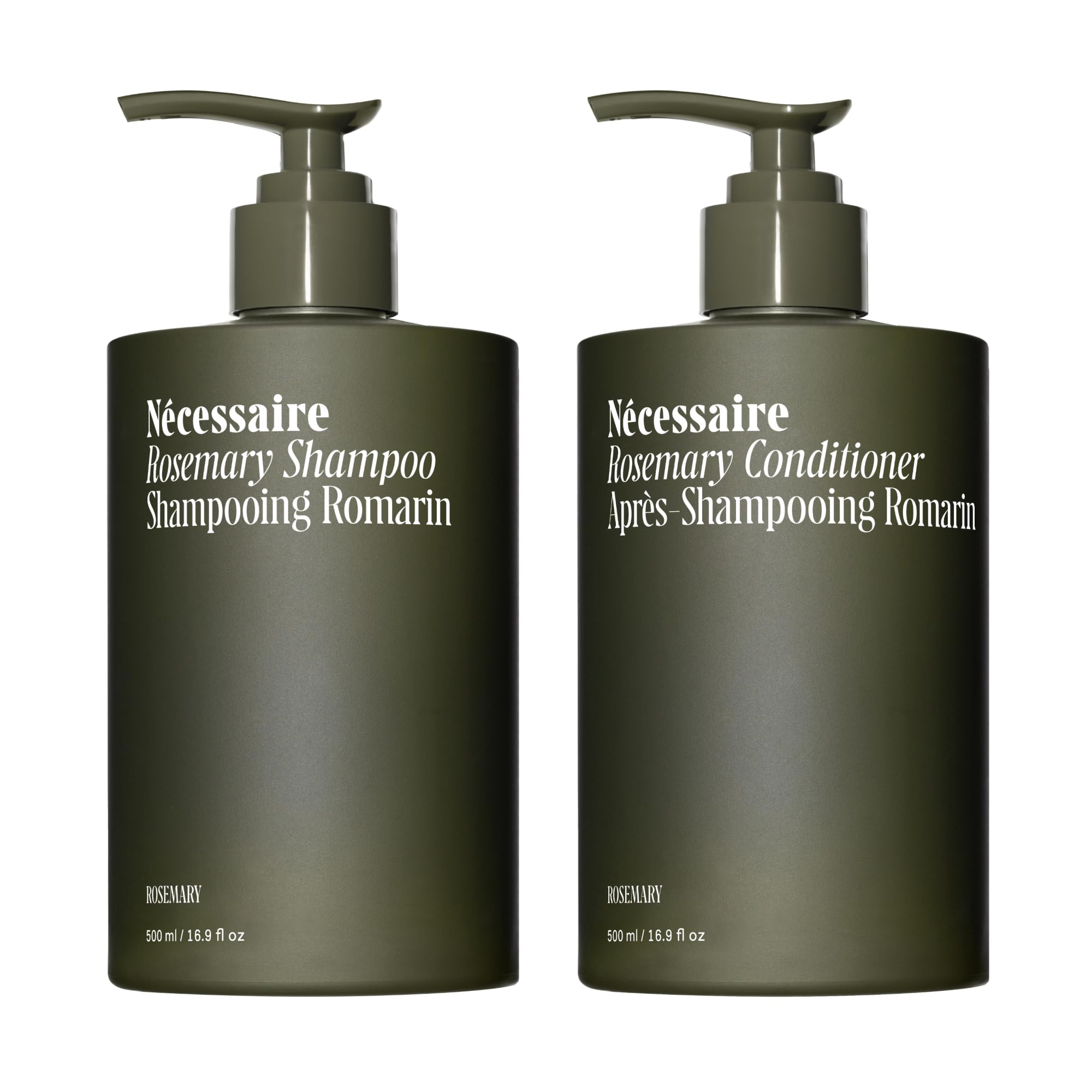 Nécessaire Rosemary Shampoo bottle highlighting strengthening gel-cream formula for hair care