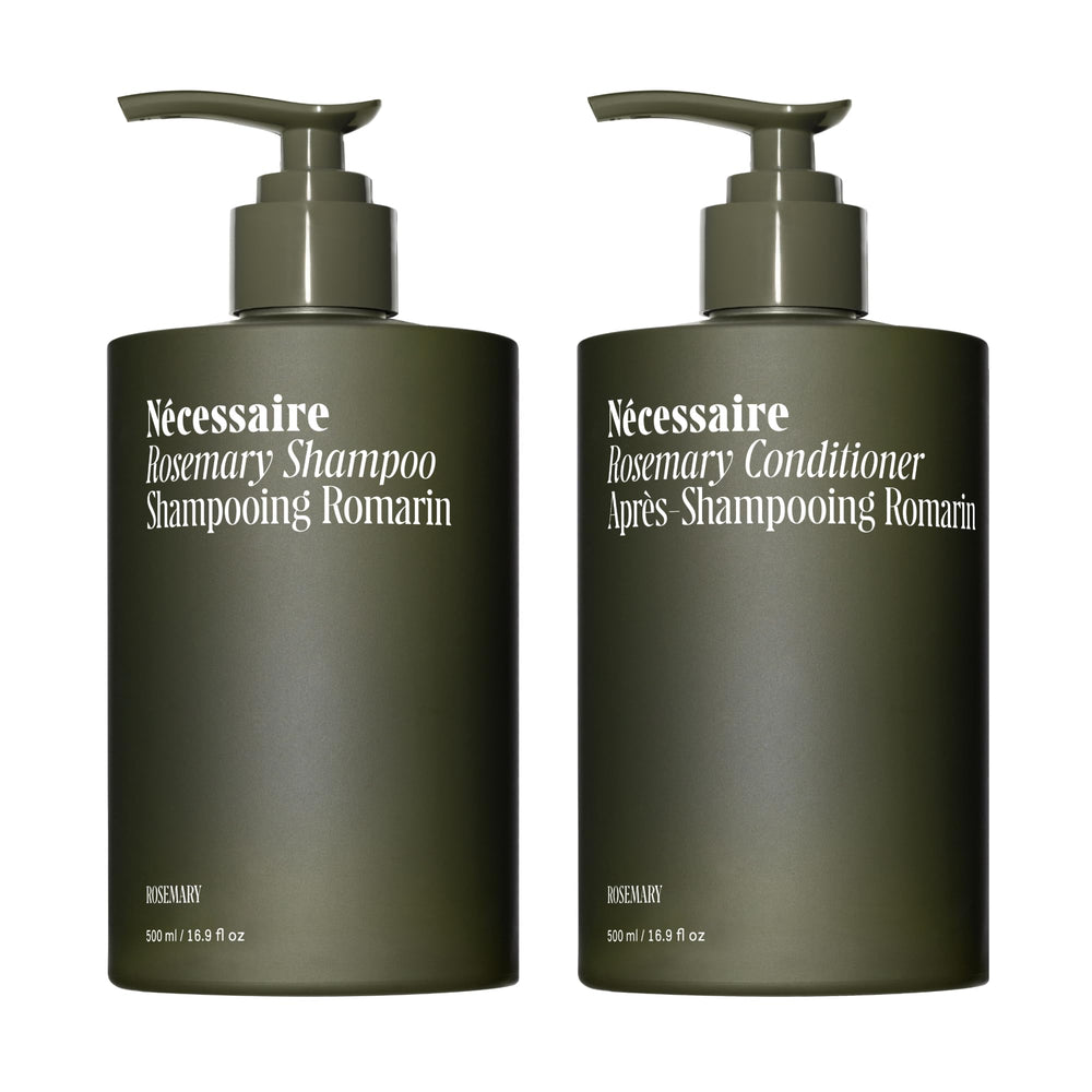 Nécessaire Rosemary Shampoo bottle highlighting strengthening gel-cream formula for hair care