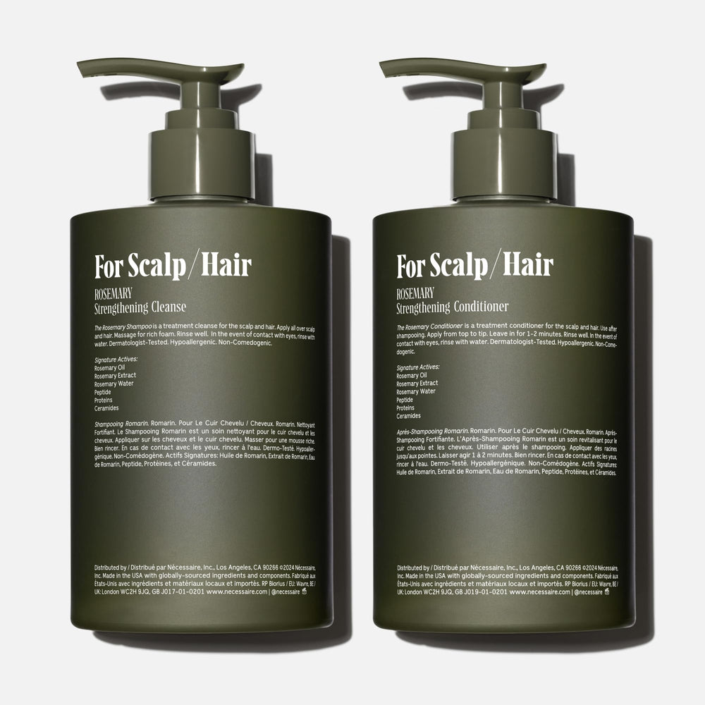 Nécessaire Rosemary Shampoo lather shown for gentle cleansing of hair