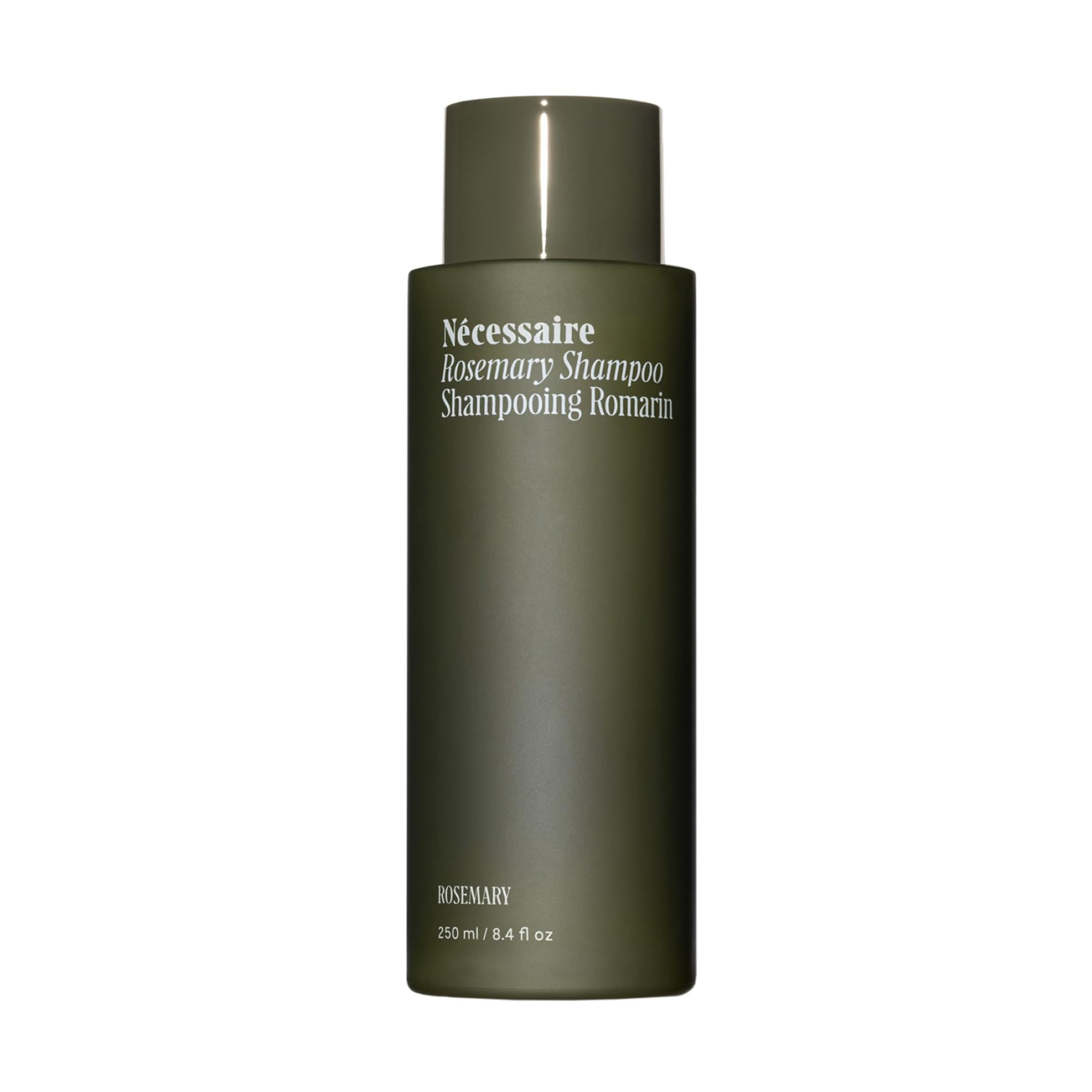 Nécessaire Rosemary Shampoo bottle front highlighting color-safe, sulfate-free cleansing.