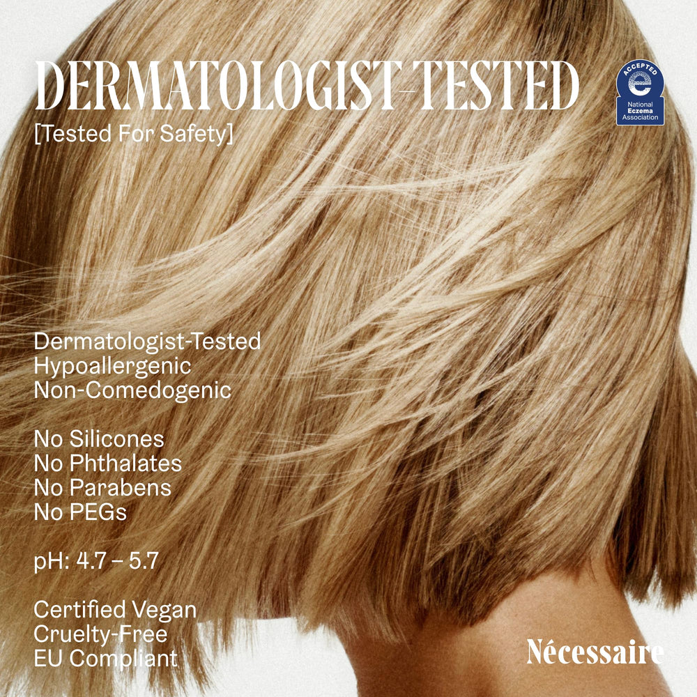 Nécessaire Scalp Serum massaged into scalp for non-sticky feel.