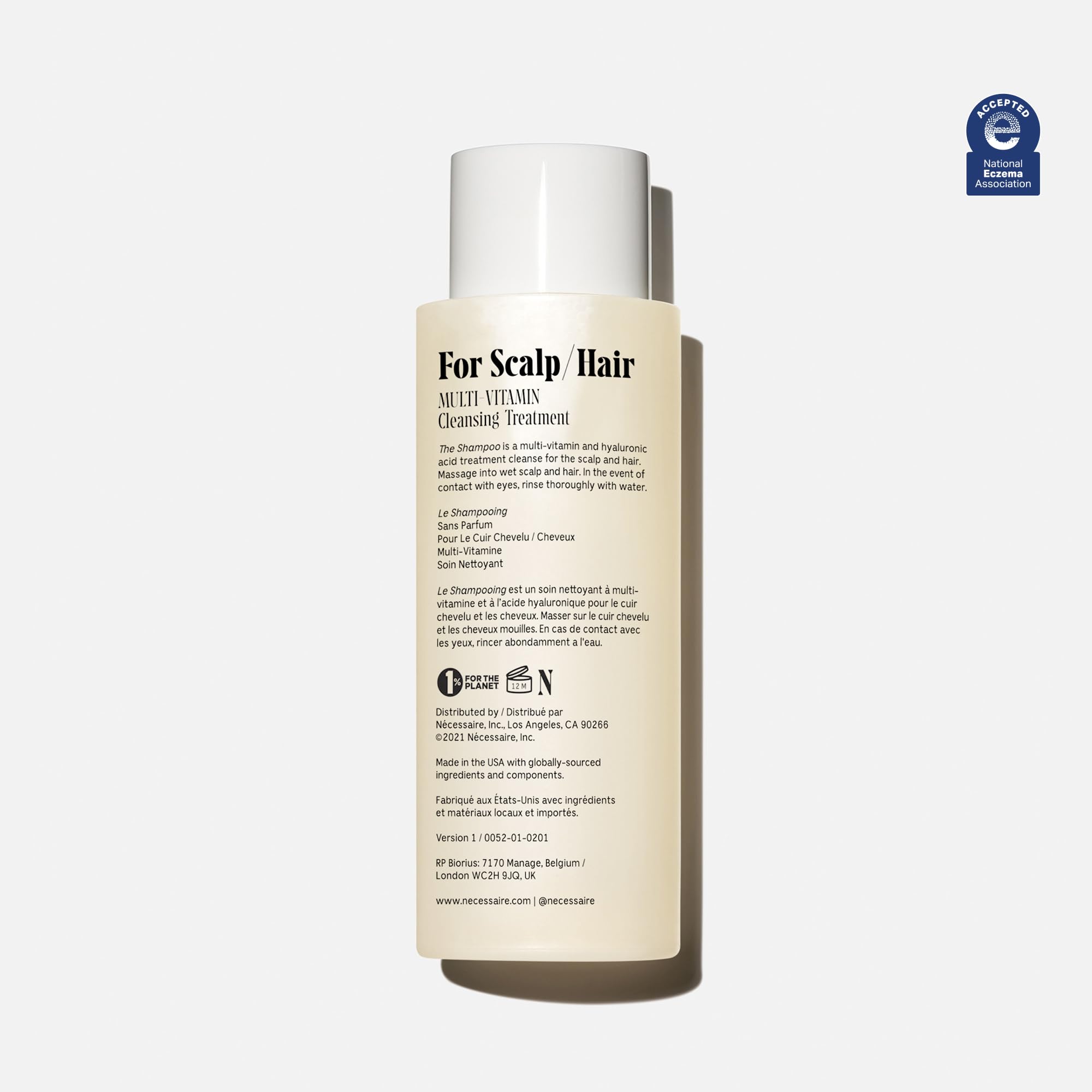 Nécessaire The Shampoo foam lather demonstrates rich, soft cleansing without stripping