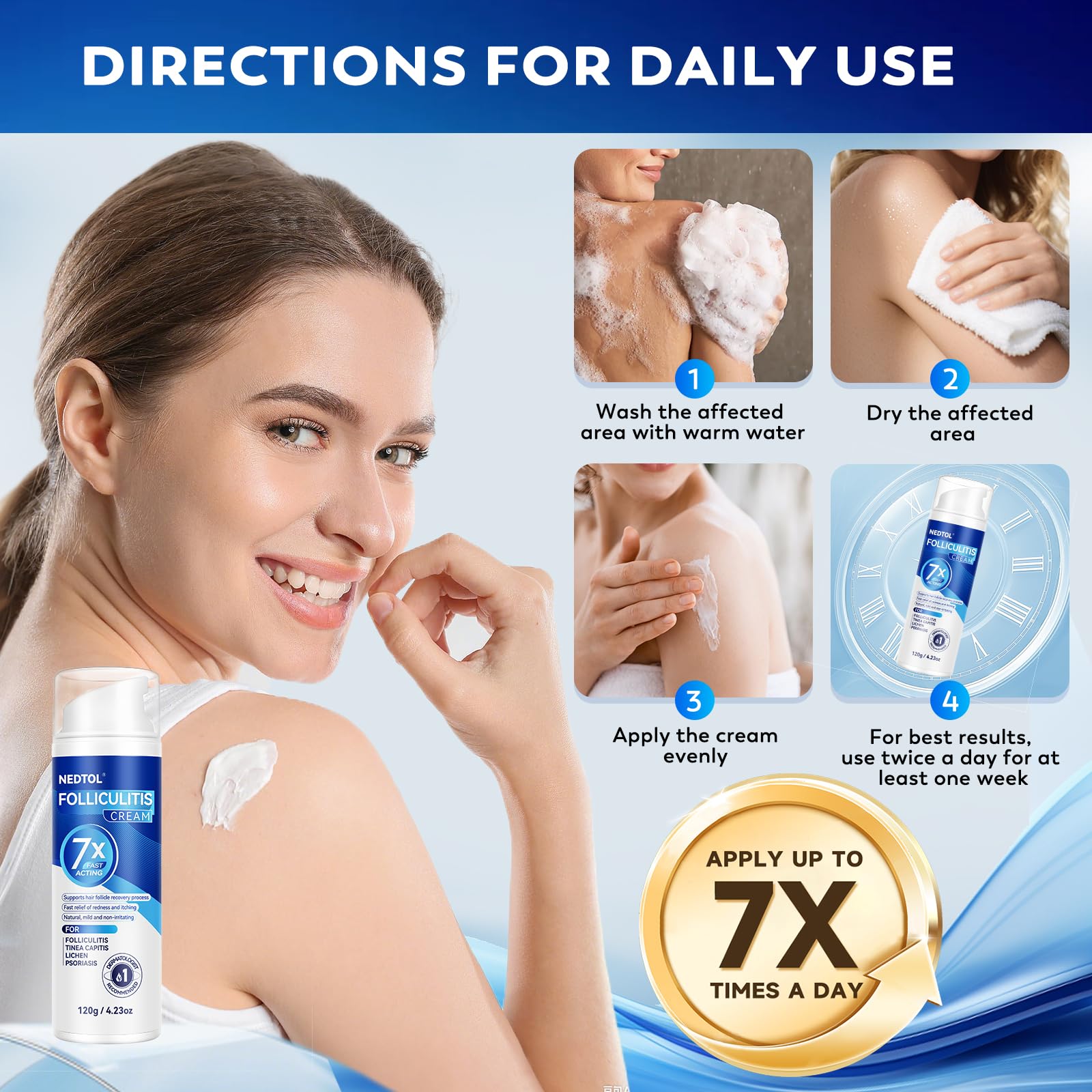 Nedtol Folliculitis Treatment Cream absorbed without greasiness
