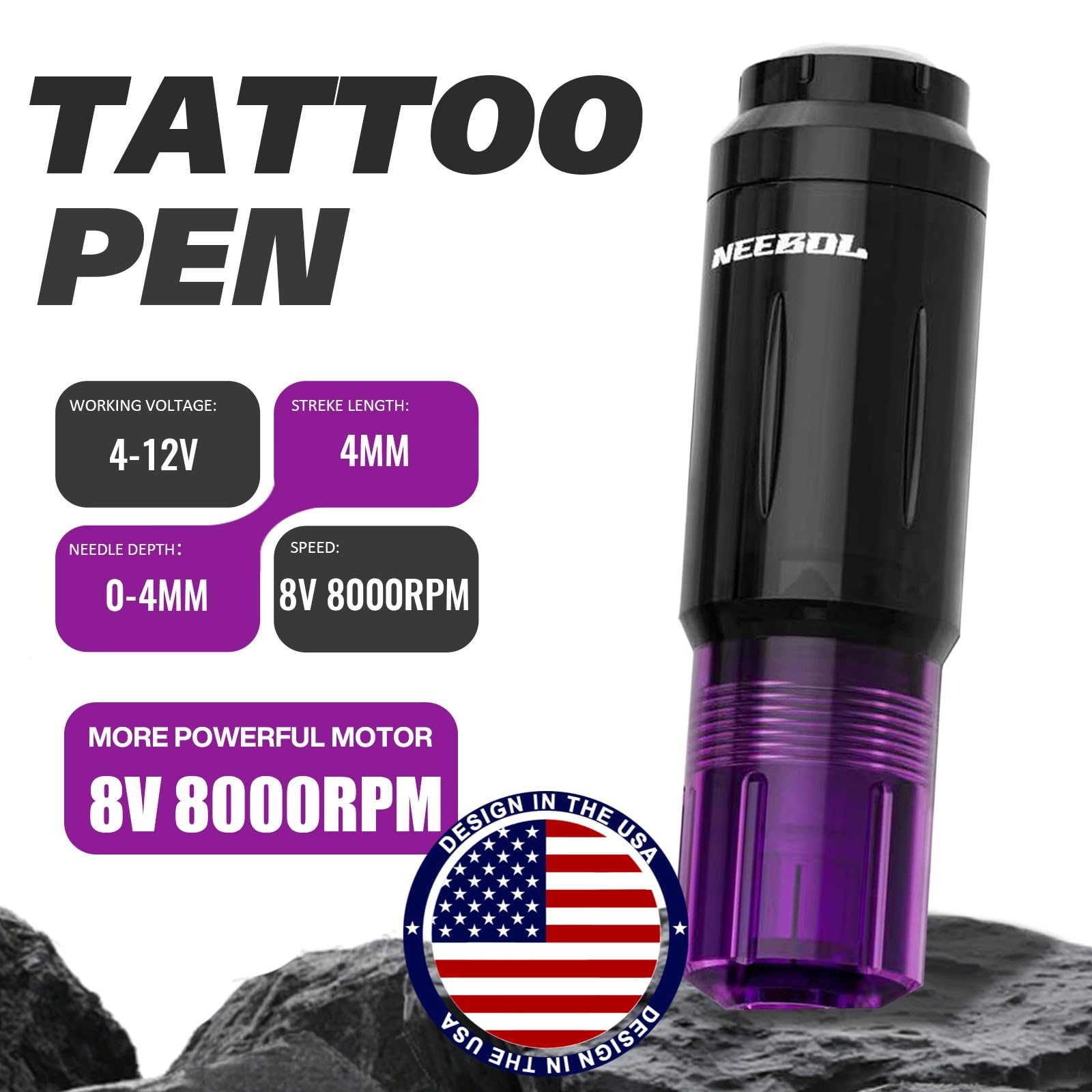 Neebol A10 compact tattoo gun for precise control