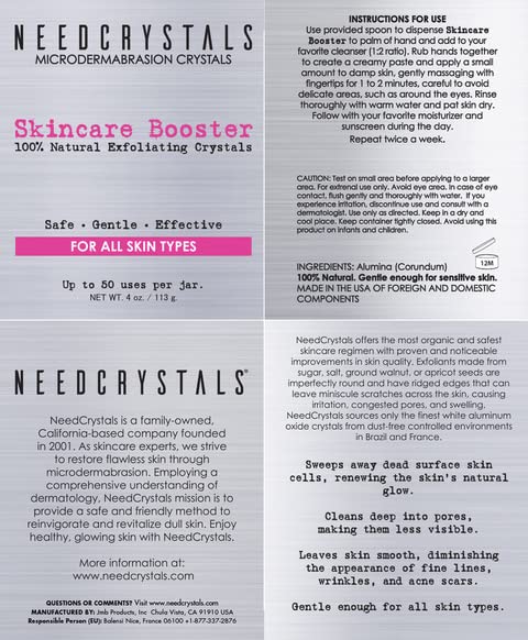 NeedCrystals aplicación rostro: aplicar suavemente para exfoliar en casa
