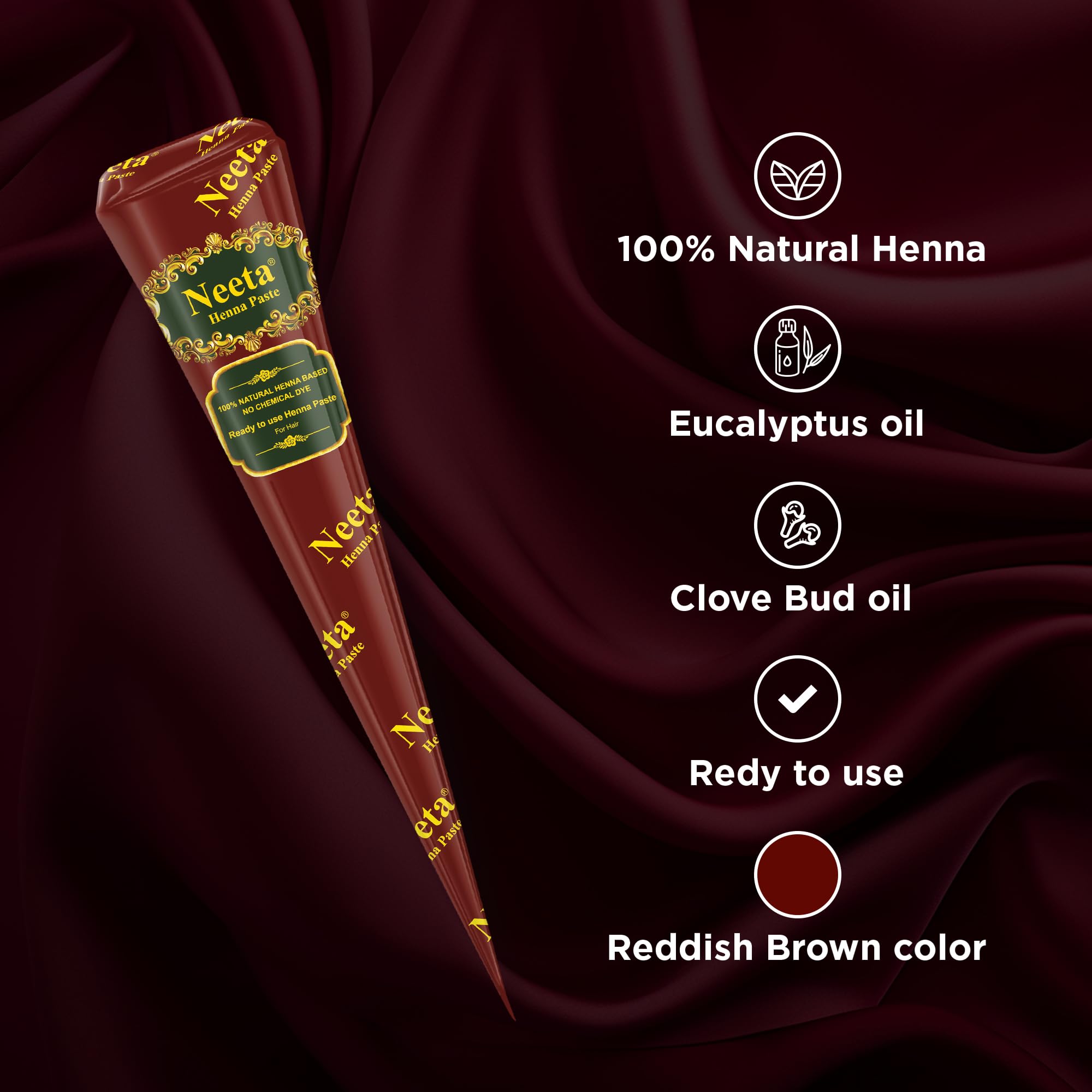 Long-lasting Neeta henna color that stays through days of wear