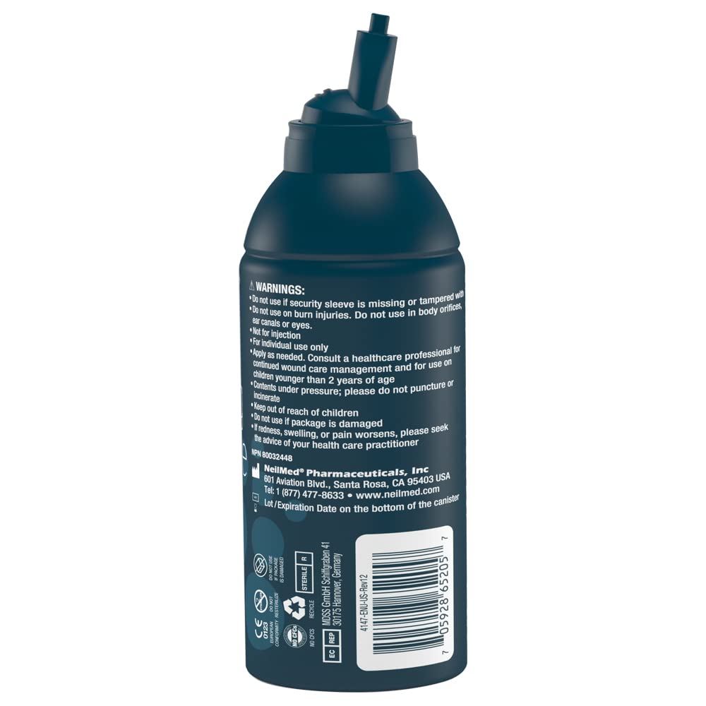 Etiqueta de NeilCleanse con ingredientes y uso seguro para perforaciones.