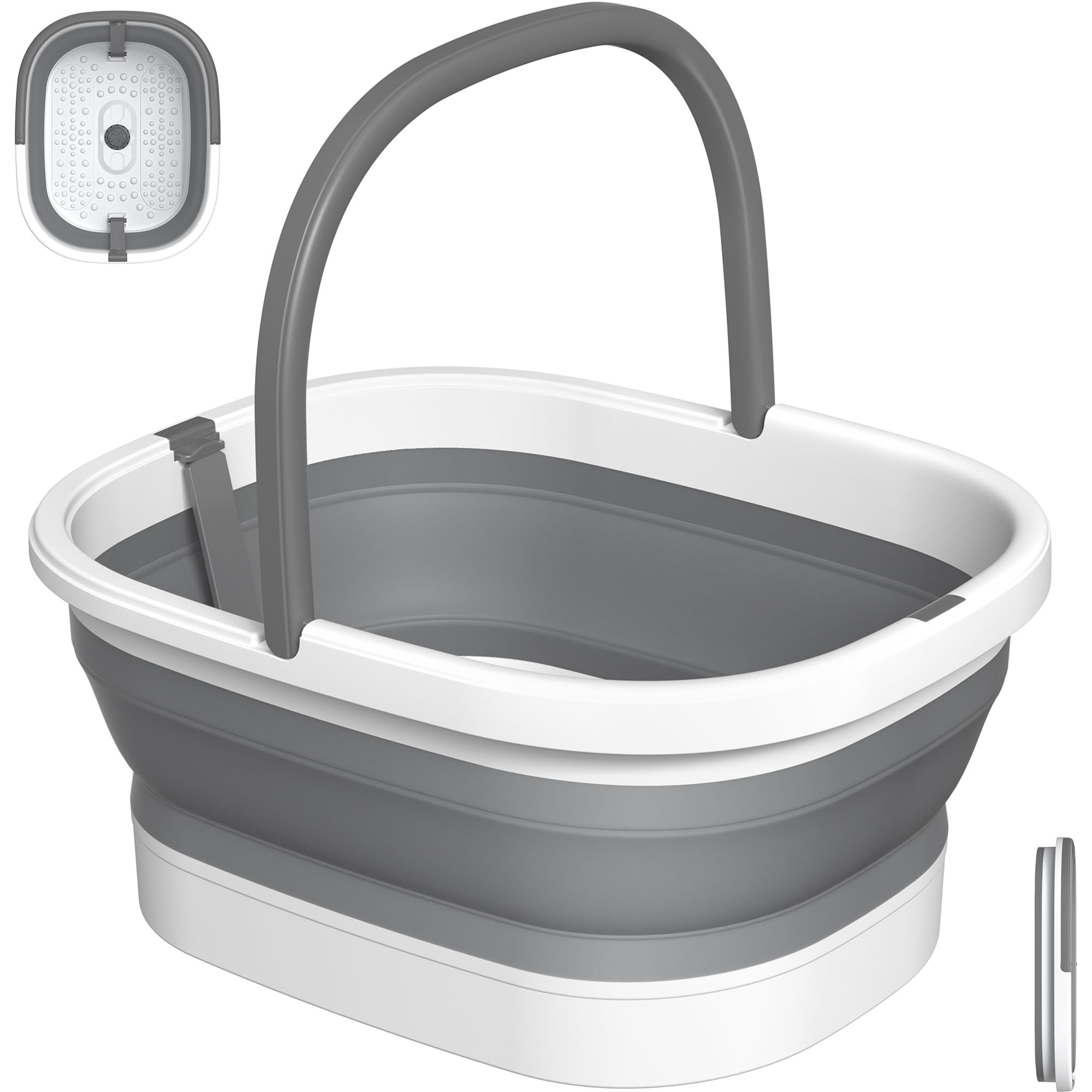 Nekteck collapsible foot soaking tub shown for compact home use and storage