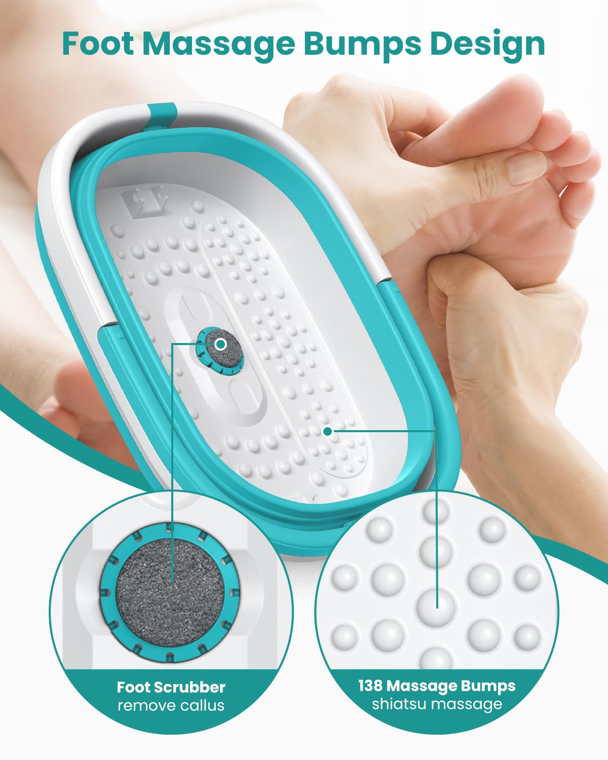 Nekteck tub highlights 138 acupressure nodes for foot comfort
