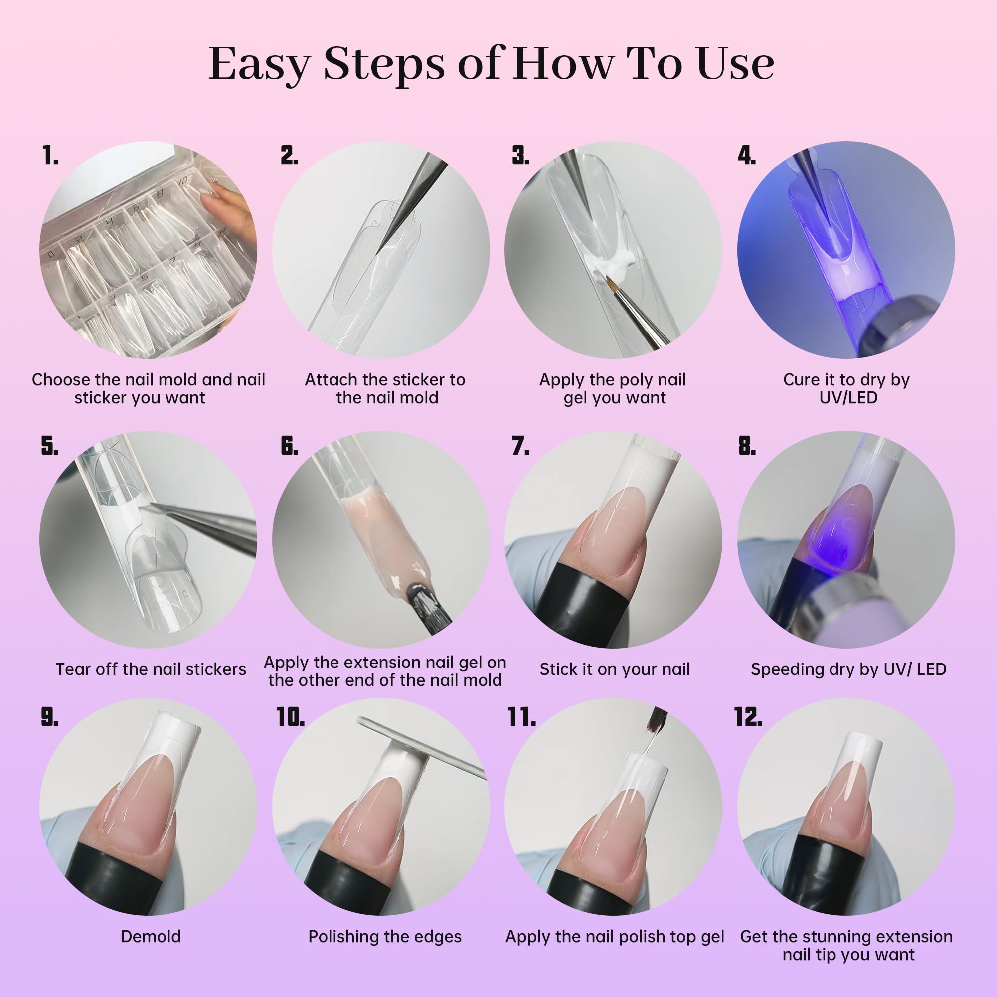 Nelrona reusable silicone tips simplify daily manicures and removals.
