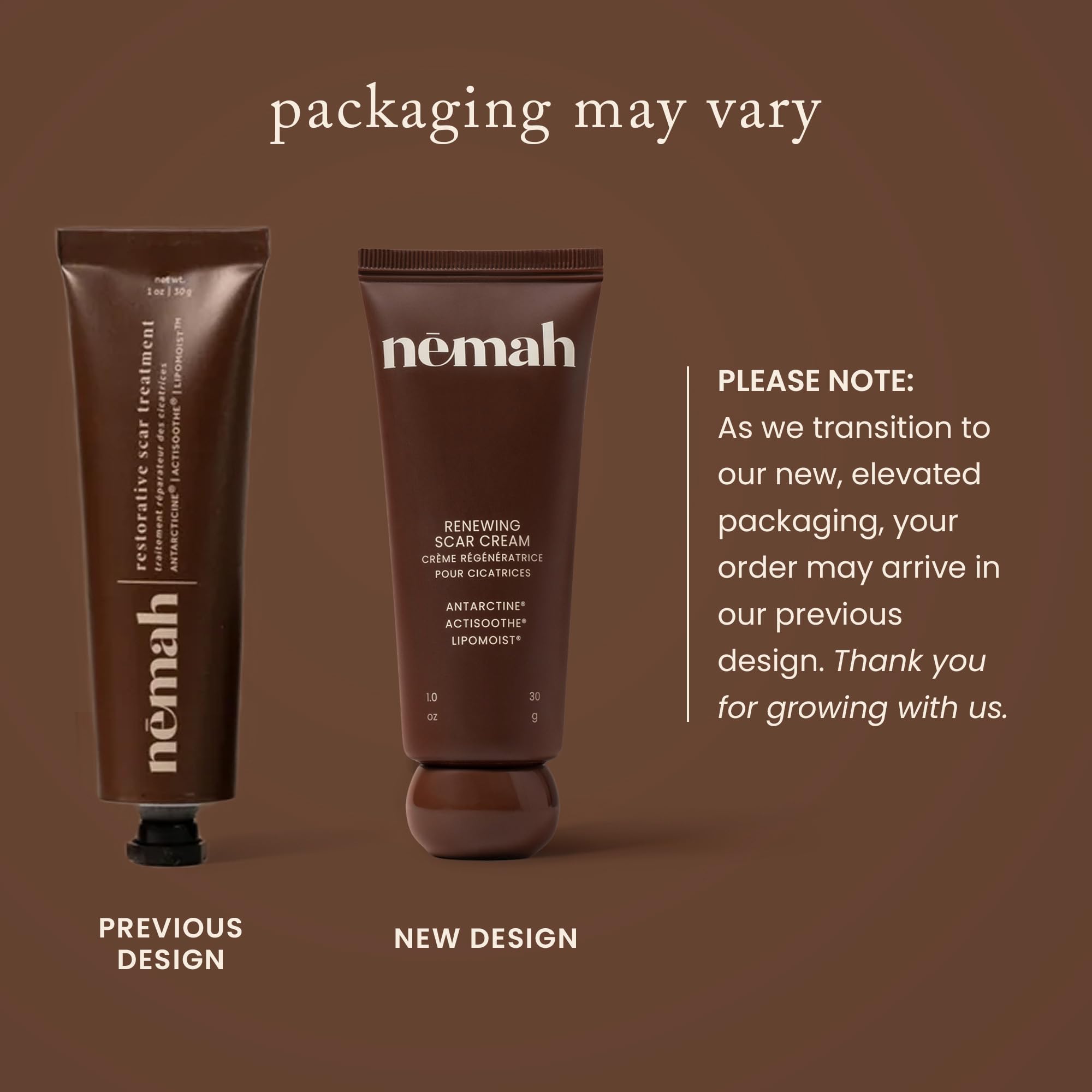 Daily-application scene with Nemah Restorative Scar Treatment on scar area.