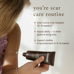Nemah Restorative Scar Treatment ingredients graphic featuring Antarcticine and botanicals.
