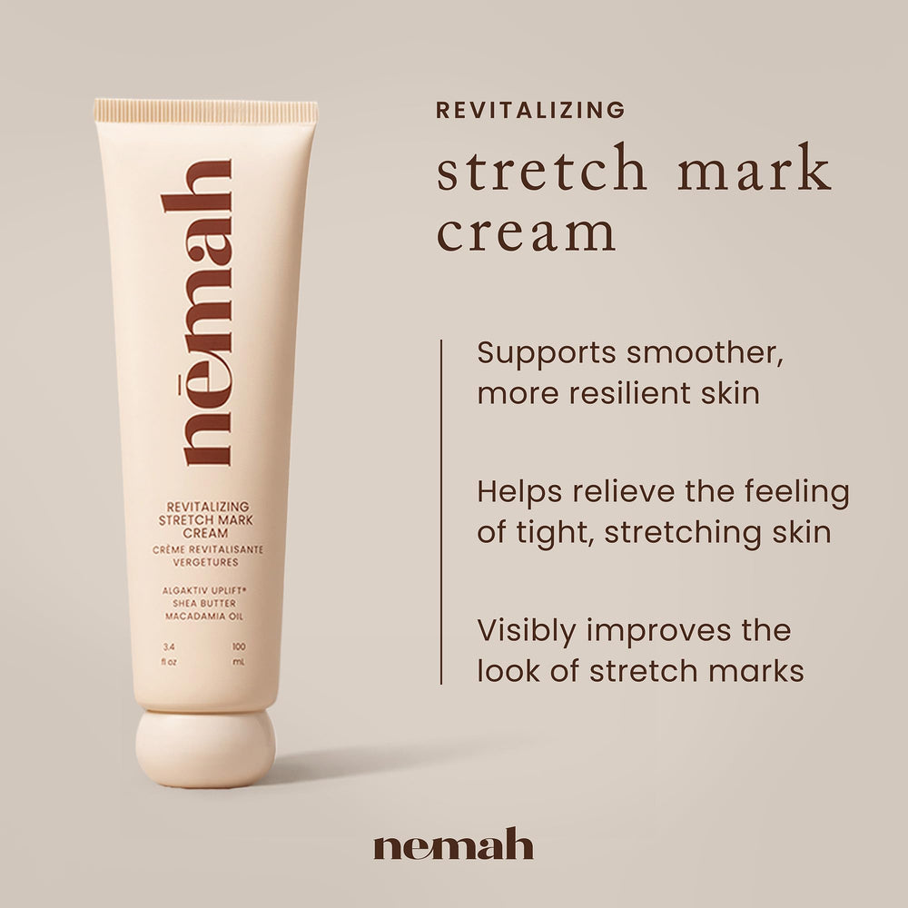 Nemah Stretch Mark Cream texture demonstrates fast absorption without residue for daily use.