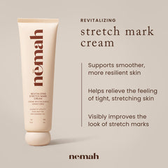 Nemah Stretch Mark Cream texture demonstrates fast absorption without residue for daily use.