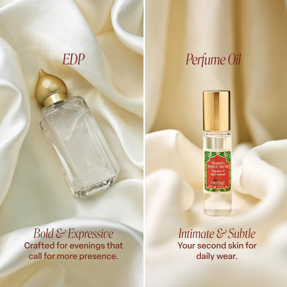 Nemat White Musk packaging detail highlights quality and mindful design.