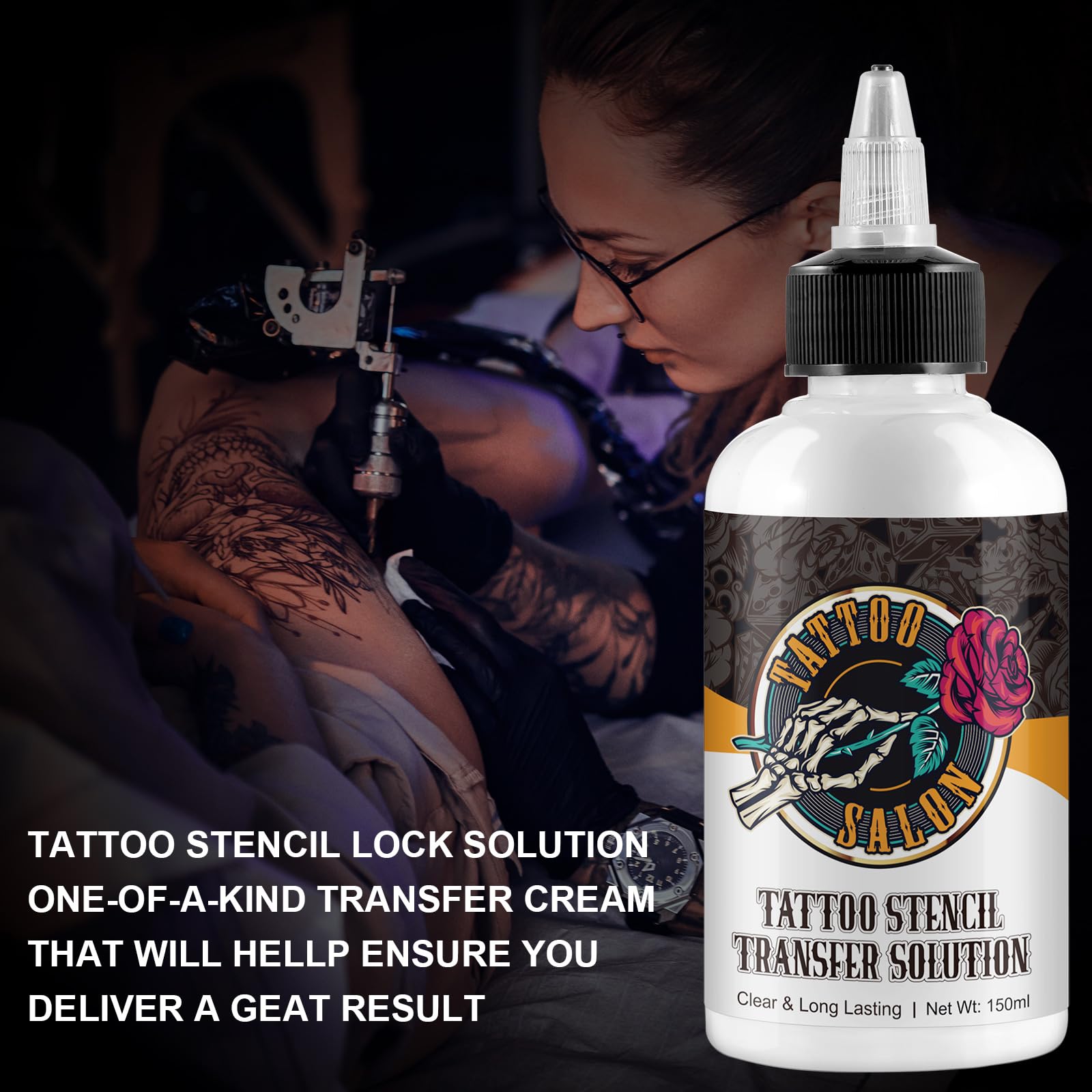 NenMaoKeNu stencil gel application on skin enables clean transfers.
