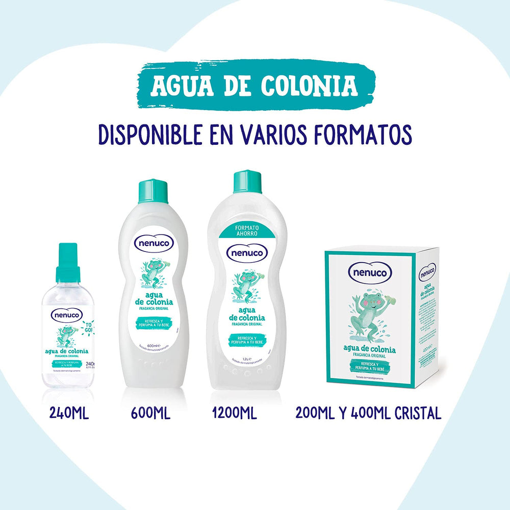 Nenuco Cologne glass bottle with clean label conveys premium feel and reliable scent.