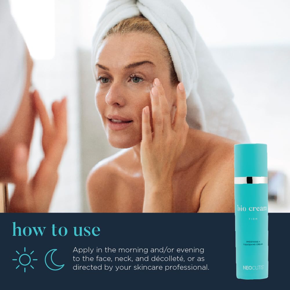 NEOCUTIS Bio Cream Firm model applying product at night for elastic skin feel