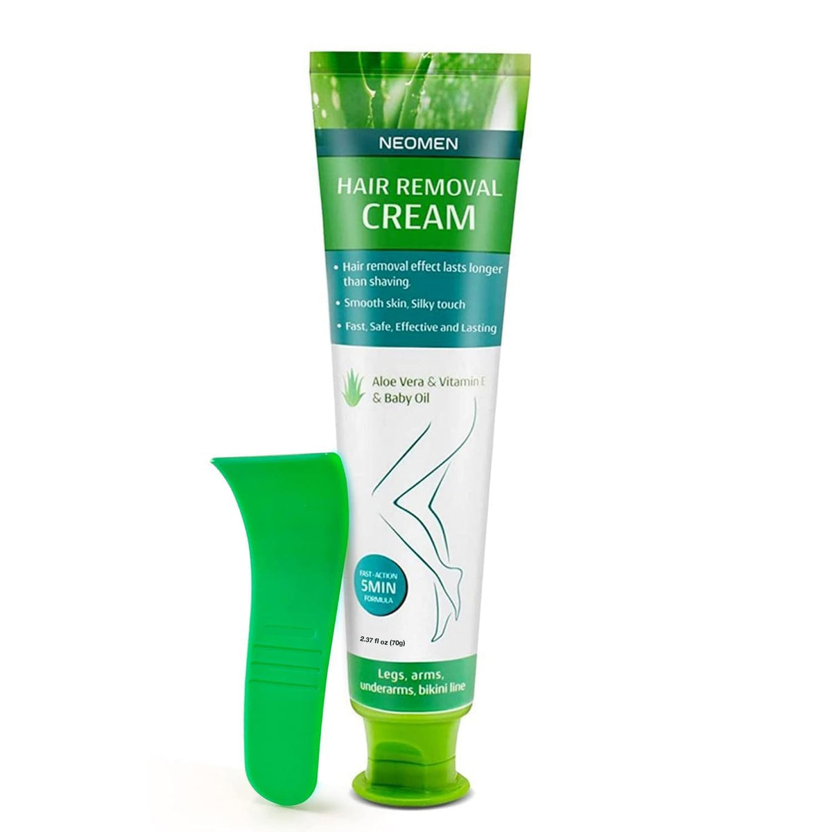 NEOMEN hair removal cream bottle for quick, painless at-home depilation.