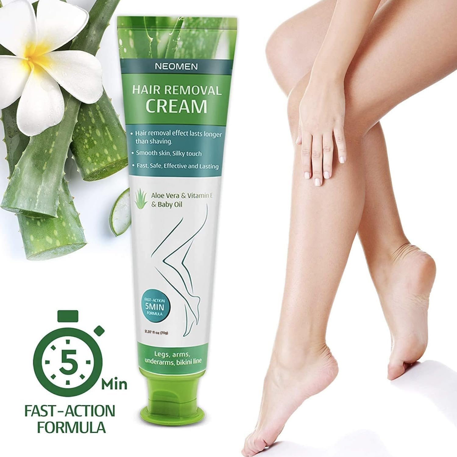 NEOMEN cream applied to underarms area for gentle results.